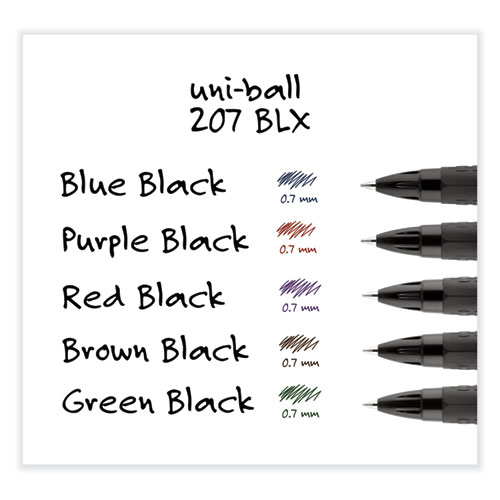 Image of Uniball® 207 Blx Series Gel Pen, Retractable, Medium 0.7 Mm, Assorted Ink And Barrel Colors, 4/Pack