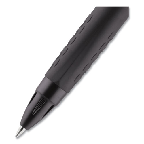 Image of Uniball® 307 Gel Pen, Retractable, Medium 0.7 Mm, Black Ink, Black Barrel, Dozen