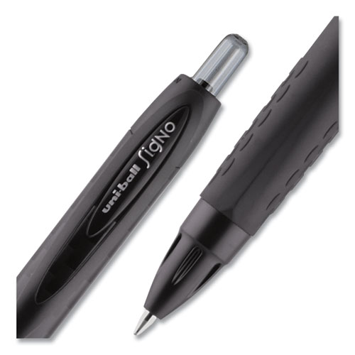 307 Gel Pen, Retractable, Medium 0.7 mm, Black Ink, Black Barrel, Dozen