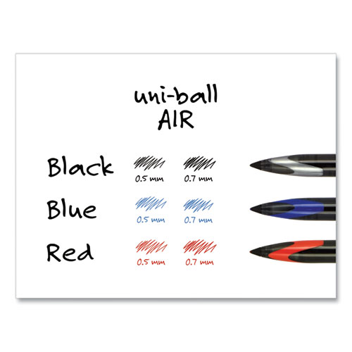 Image of Uniball® Air Porous Rollerball Pen, Medium 0.7 Mm, Black Ink/Barrel, Dozen