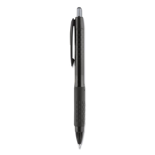 Image of Uniball® 307 Gel Pen, Retractable, Micro 0.5 Mm, Black Ink, Black Barrel, Dozen