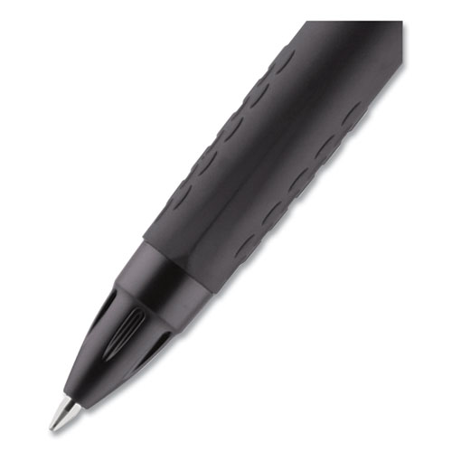 Image of Uniball® 307 Gel Pen, Retractable, Micro 0.5 Mm, Black Ink, Black Barrel, Dozen