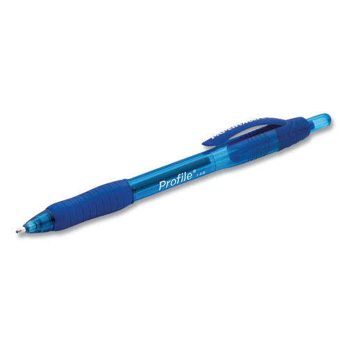 Profile Ballpoint Pen, Retractable, Bold 1.4 mm, Blue Ink, Translucent Blue Barrel, 36/Pack