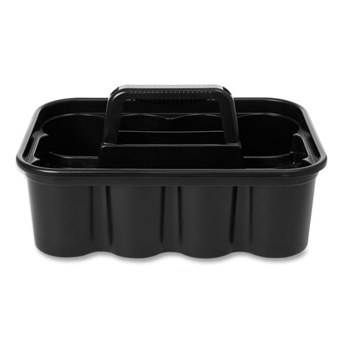 Commercial Deluxe Carry Caddy, Eight Compartments, 15 x 7.4, Black
