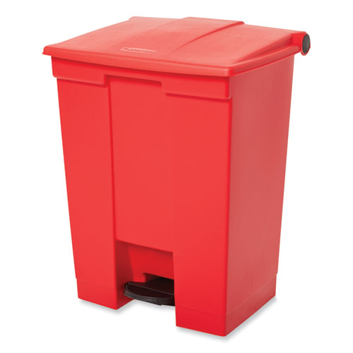 Image of Indoor Utility Step-On Waste Container, 18 gal, Plastic, Red