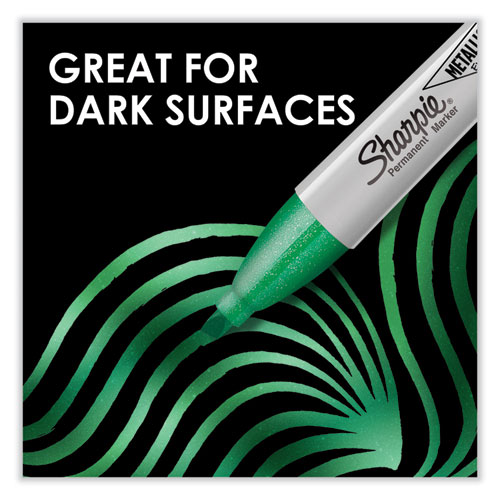 Image of Sharpie® Metallic Chisel Tip Permanent Marker, Medium Chisel Tip, Silver, Dozen