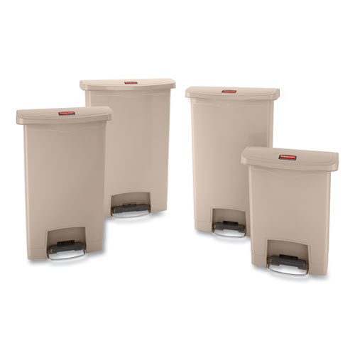 Image of Rubbermaid® Commercial Streamline Resin Step-On Container, Front Step Style, 13 Gal, Polyethylene, Beige
