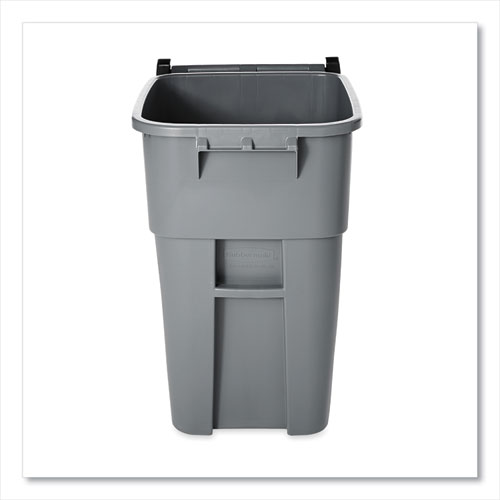 Image of Rubbermaid® Commercial Square Brute Rollout Container, 50 Gal, Molded Plastic, Gray