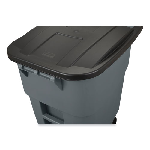 Image of Rubbermaid® Commercial Square Brute Rollout Container, 50 Gal, Molded Plastic, Gray