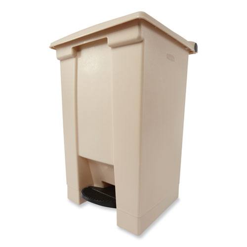 Image of Indoor Utility Step-On Waste Container, 12 gal, Plastic, Beige