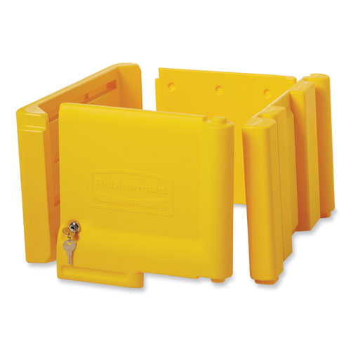 Image of Rubbermaid® Commercial Locking Cabinet, For Rubbermaid Commercial Cleaning Carts, Yellow