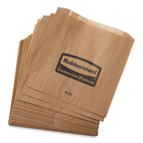 Image of Rubbermaid® Commercial Waxed Napkin Receptacle Liners, 2.75" X 8.5", Brown, 250/Carton