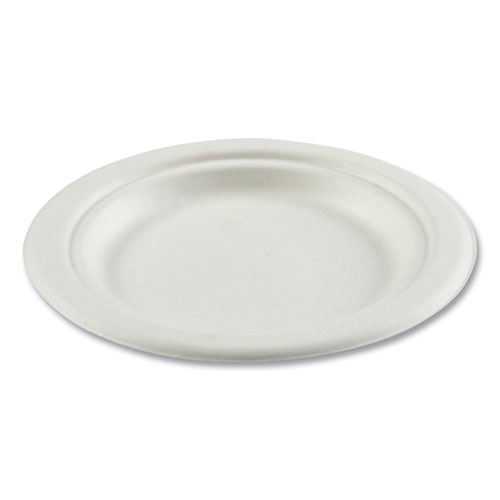 Boardwalk® Bagasse Pfas-Free Dinnerware, Plate, 6" Dia, White, 1,000/Carton
