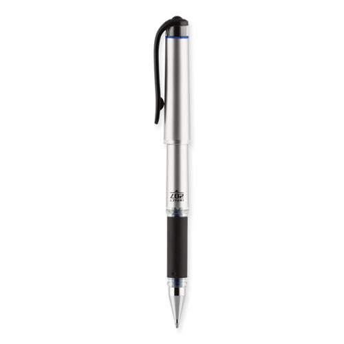 207 Impact Gel Pen, Stick, Bold 1 mm, Blue Ink, Silver/Black/Blue Barrel