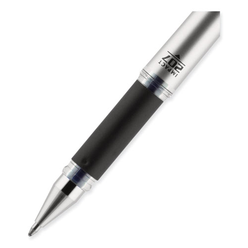 207 Impact Gel Pen, Stick, Bold 1 mm, Blue Ink, Silver/Black/Blue Barrel