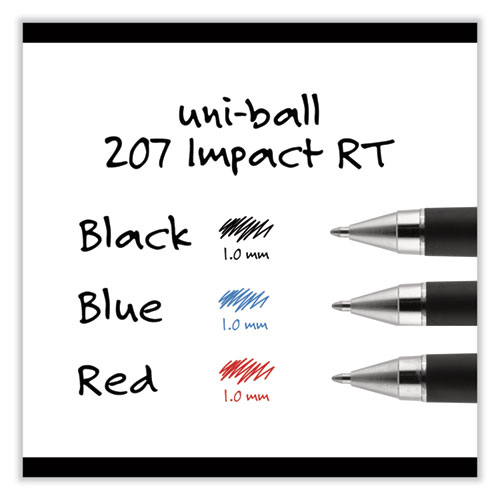 Image of Uniball® 207 Impact Gel Pen, Retractable, Bold 1 Mm, Red Ink, Black/Red Barrel