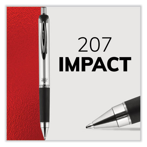207 Impact Gel Pen, Retractable, Bold 1 mm, Red Ink, Black/Red Barrel