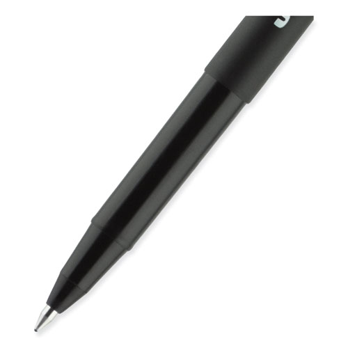 Image of Uniball® Onyx Roller Ball Pen, Stick, Fine 0.7 Mm, Black Ink, Black Matte Barrel, 72/Pack
