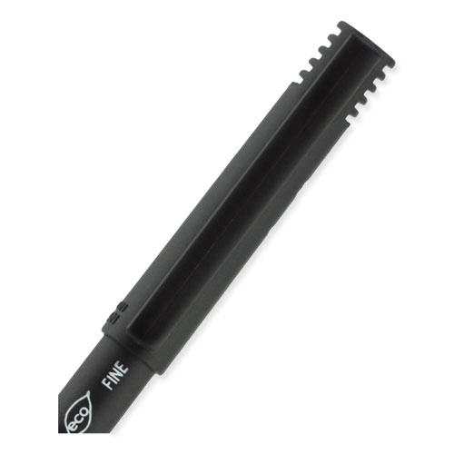 Image of Uniball® Onyx Roller Ball Pen, Stick, Fine 0.7 Mm, Black Ink, Black Matte Barrel, 72/Pack
