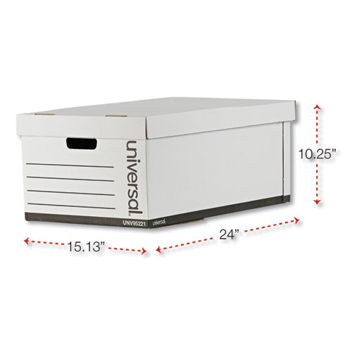 Image of Universal® Medium-Duty Easy Assembly Storage Box, Legal Files, White, 12/Carton