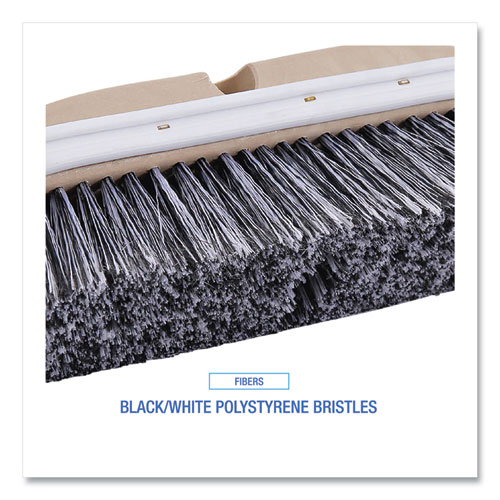 Image of Boardwalk® Polystyrene Vehicle Brush With Vinyl Bumper, Black/White Polystyrene Bristles, 10" Brush