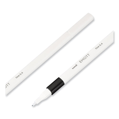Image of Uniball® Emott Porous Point Pen, Stick, Fine 0.4 Mm, Assorted Ink Colors, White Barrel, 5/Pack