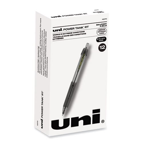 Uni-Ball Jetstream Retractable Ballpoint Pen, Bold 1mm, Blue Ink, Black Barrel