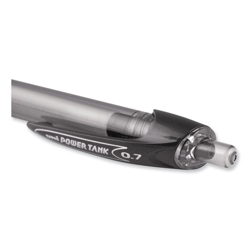 Power Tank RT Ballpoint Pen, Retractable, Bold 1 mm, Black Ink, Smoke/Black Barrel, Dozen