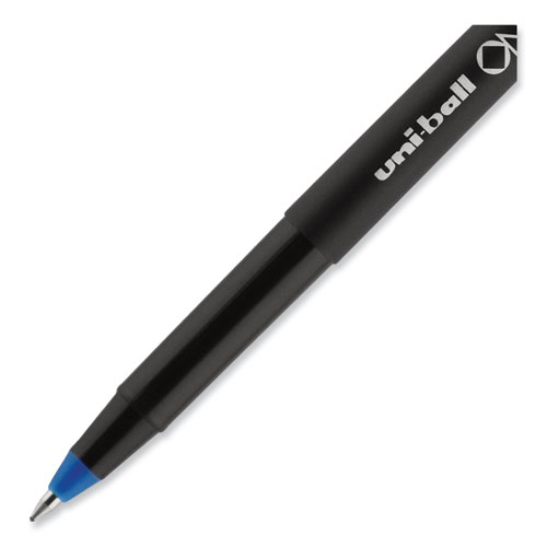 ONYX Roller Ball Pen, Stick, Extra-Fine 0.5 mm, Blue Ink, Black/Blue Barrel, Dozen