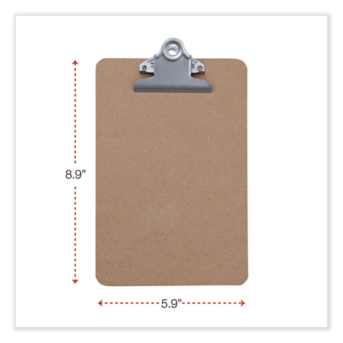 Image of Universal® Hardboard Clipboard, 0.75" Clip Capacity, Holds 5 X 8 Sheets, Brown
