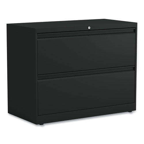 Lateral File, 2 Legal/Letter-Size File Drawers, Black, 36