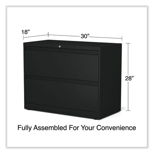 Image of Alera® Lateral File, 2 Legal/Letter-Size File Drawers, Black, 36" X 18.63" X 28"