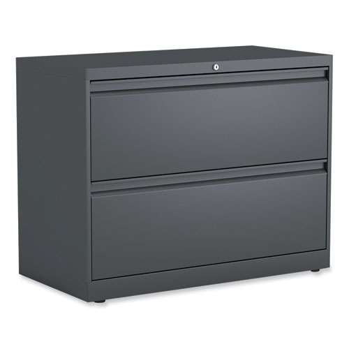 Image of Lateral File, 2 Legal/Letter/A4/A5-Size File Drawers, Charcoal, 36" x 18.63" x 28"