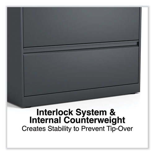 Image of Alera® Lateral File, 2 Legal/Letter/A4/A5-Size File Drawers, Charcoal, 36" X 18.63" X 28"