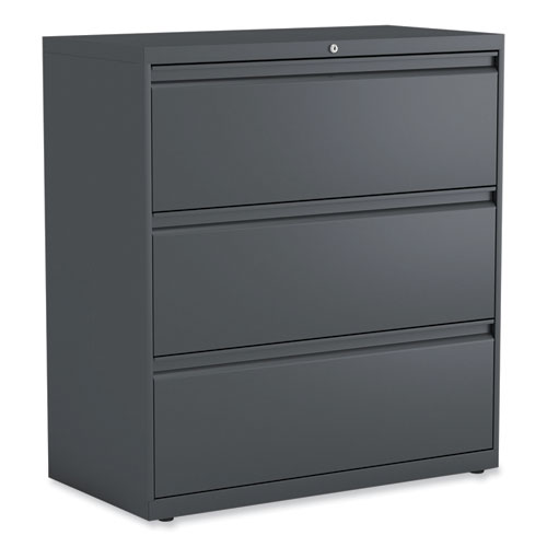 Image of Lateral File, 3 Legal/Letter/A4/A5-Size File Drawers, Charcoal, 36" x 18.63" x 40.25"