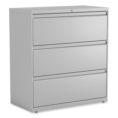 Image of Lateral File, 3 Legal/Letter/A4/A5-Size File Drawers, Light Gray, 36" x 18.63" x 40.25"