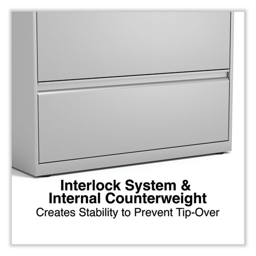 Image of Alera® Lateral File, 3 Legal/Letter/A4/A5-Size File Drawers, Light Gray, 36" X 18.63" X 40.25"