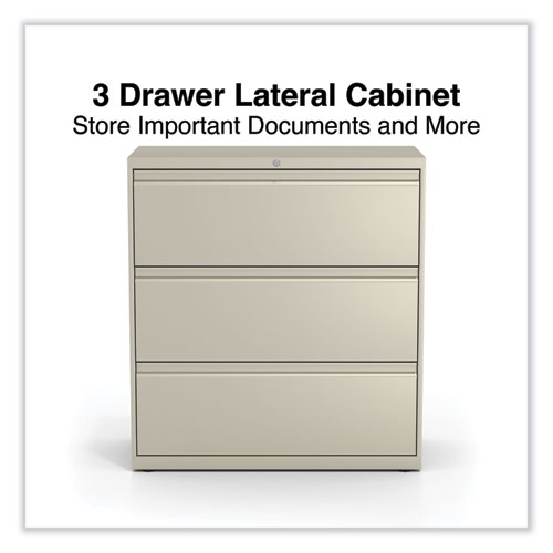 Image of Alera® Lateral File, 3 Legal/Letter/A4/A5-Size File Drawers, Putty, 36" X 18.63" X 40.25"