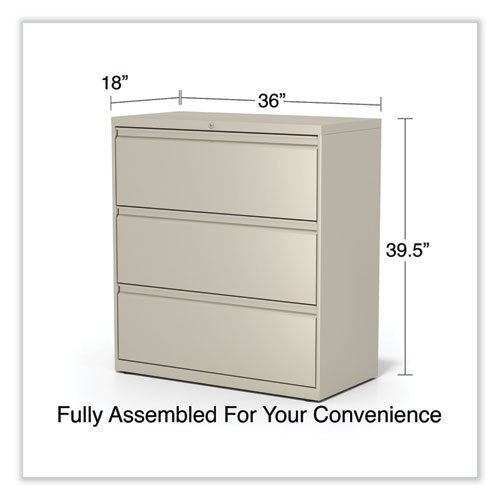 Image of Alera® Lateral File, 3 Legal/Letter/A4/A5-Size File Drawers, Putty, 36" X 18.63" X 40.25"
