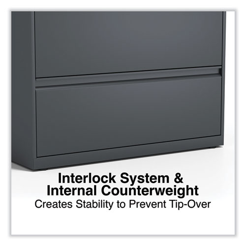 Image of Alera® Lateral File, 4 Legal/Letter/A4/A5-Size File Drawers, Charcoal, 36" X 18.63" X 52.5"