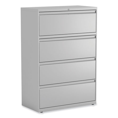 Lateral File, 4 Legal/Letter-Size File Drawers, Light Gray, 36" x 18.63" x 52.5"
