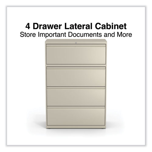 Image of Alera® Lateral File, 4 Legal/Letter-Size File Drawers, Putty, 36" X 18.63" X 52.5"