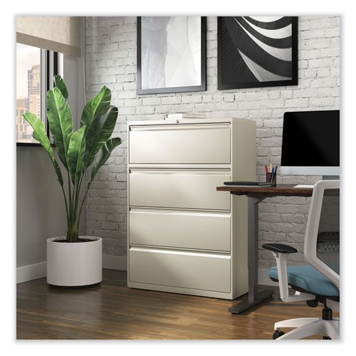 Image of Alera® Lateral File, 4 Legal/Letter-Size File Drawers, Putty, 36" X 18.63" X 52.5"