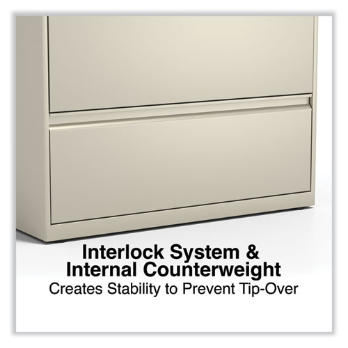 Image of Alera® Lateral File, 5 Legal/Letter/A4/A5-Size File Drawers, Putty, 36" X 18.63" X 67.63"