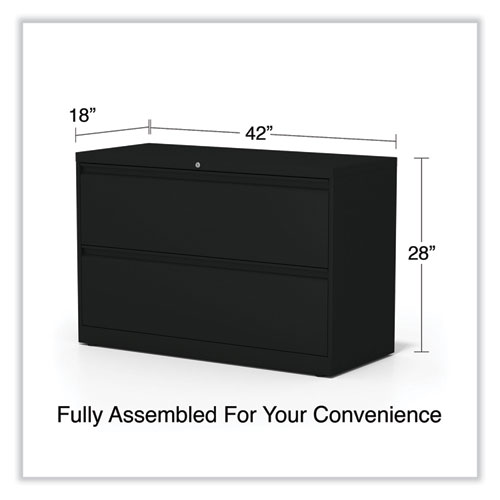Image of Alera® Lateral File, 2 Legal/Letter-Size File Drawers, Black, 42" X 18.63" X 28"