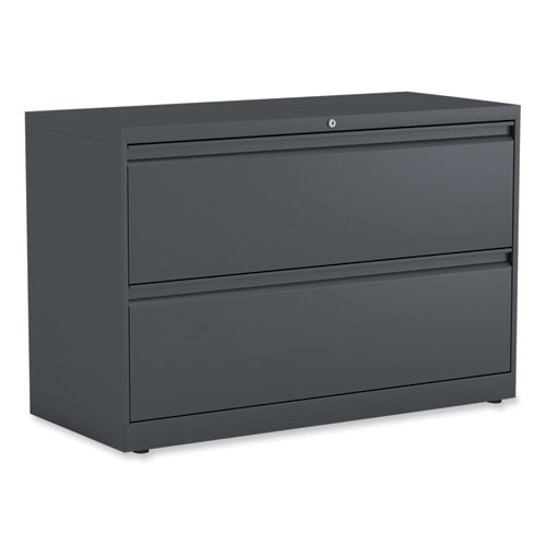 Image of Lateral File, 2 Legal/Letter-Size File Drawers, Charcoal, 42" x 18.63" x 28"