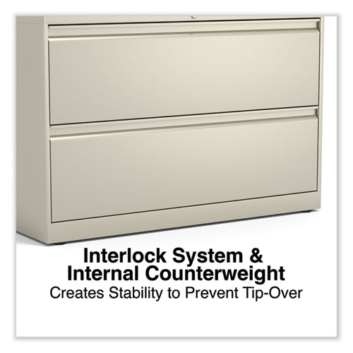Image of Alera® Lateral File, 2 Legal/Letter-Size File Drawers, Putty, 42" X 18.63" X 28"