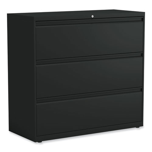 Image of Alera® Lateral File, 3 Legal/Letter/A4/A5-Size File Drawers, Black, 42" X 18.63" X 40.25"