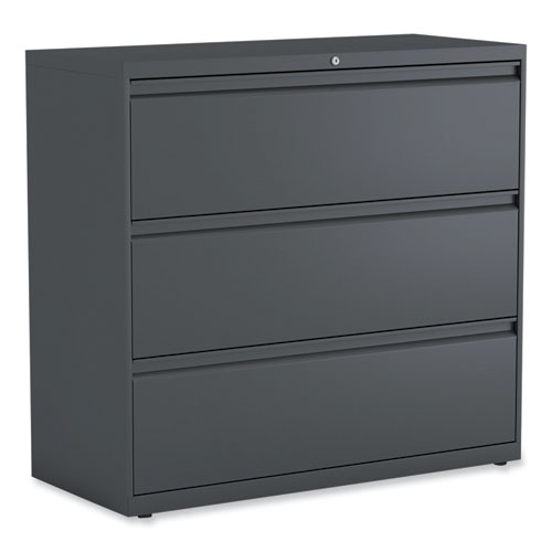 Image of Lateral File, 3 Legal/Letter/A4/A5-Size File Drawers, Charcoal, 42" x 18.63" x 40.25"