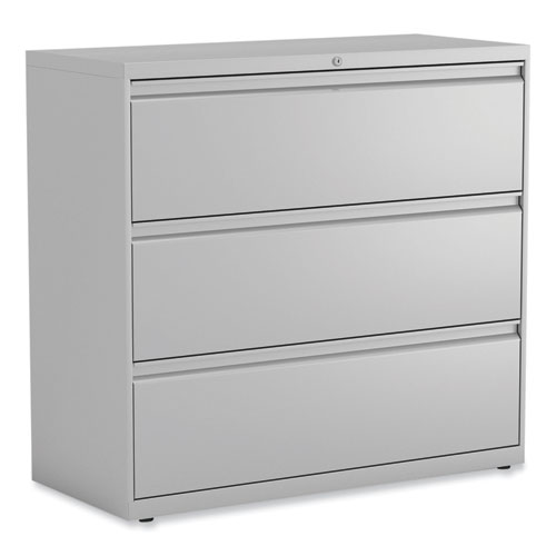 Image of Lateral File, 3 Legal/Letter/A4/A5-Size File Drawers, Light Gray, 42" x 18.63" x 40.25"